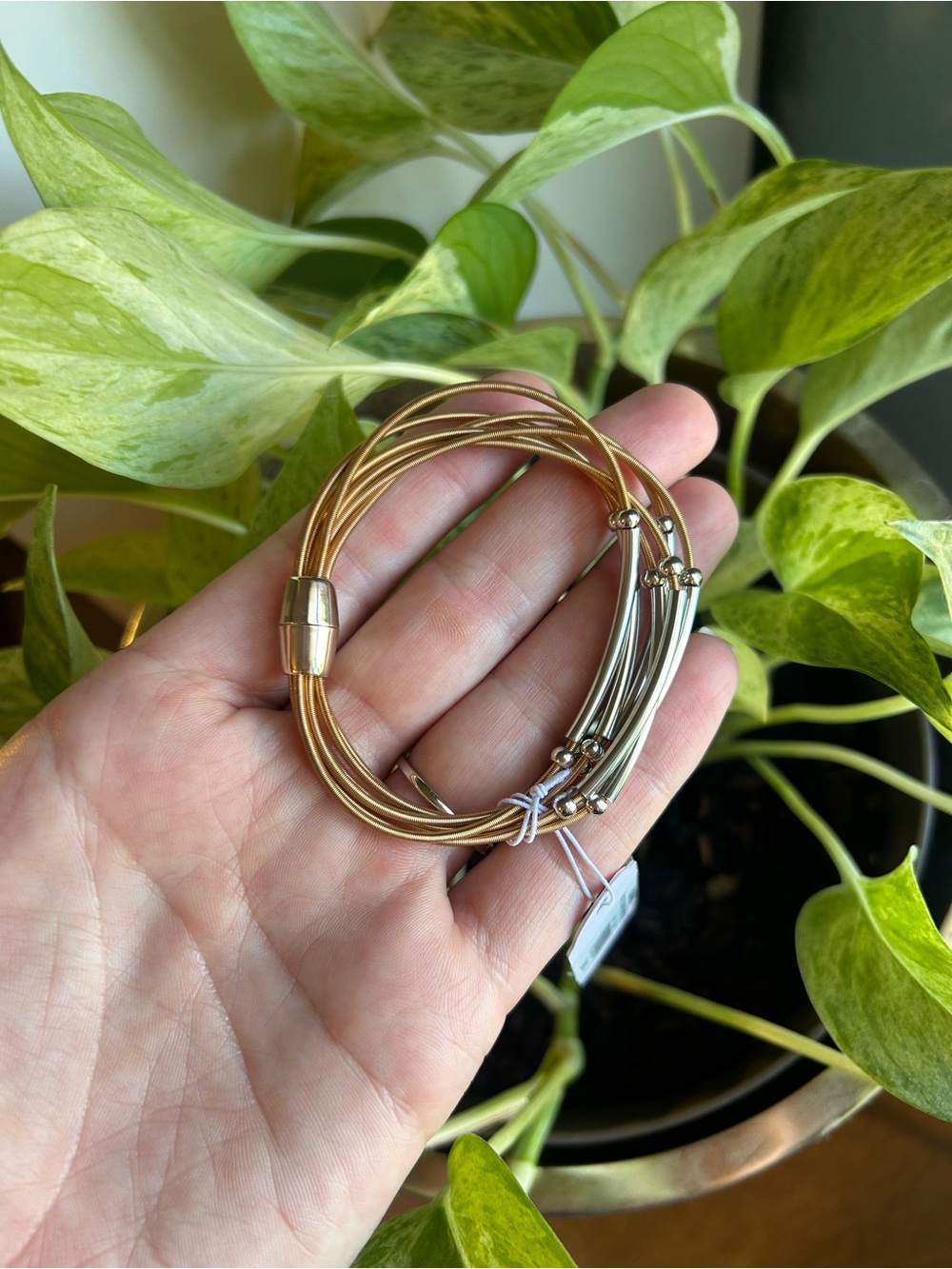 Mixed Metal Multi-Strand Bracelet — Gold & Silver